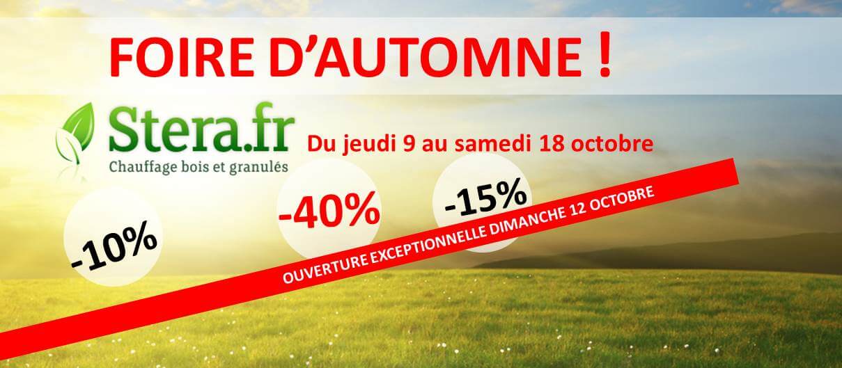 Foire d’automne du 9 au 18 octobre chez Stera !